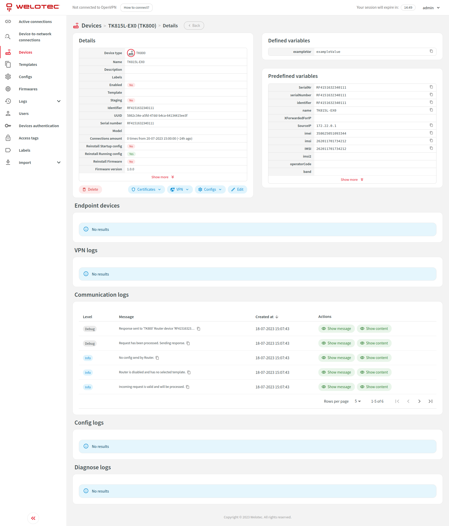 Device details