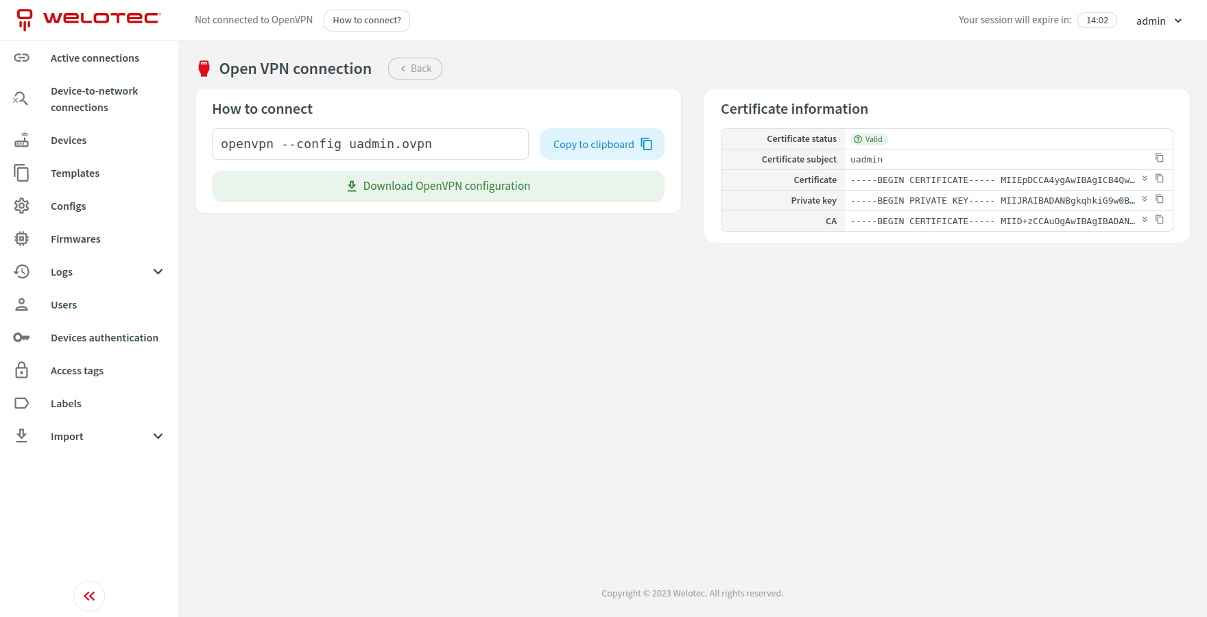 OpenVPN connection