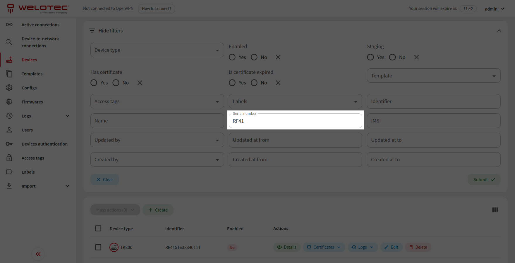List filters
