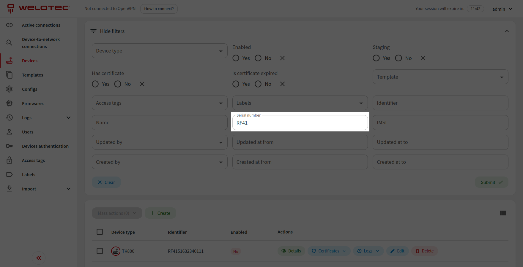 List filters